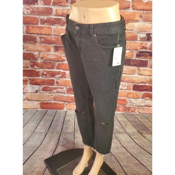 Free People Black Destroyed Jeans Size 28 NWT - Picture 2 of 4